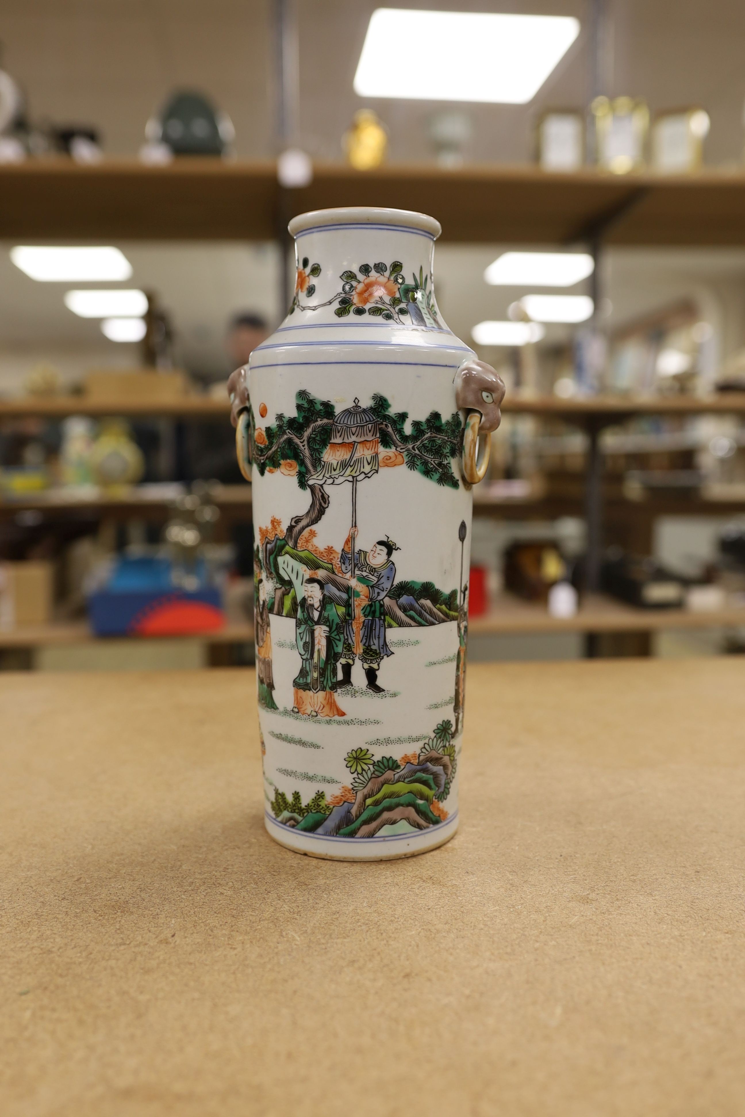 Three Chinese porcelain vases, tallest 26cm